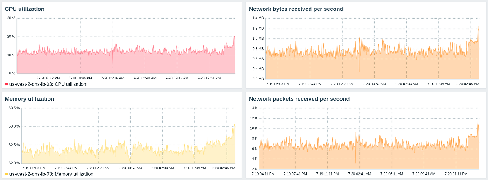 DNS loadbalancer monitoring statistics